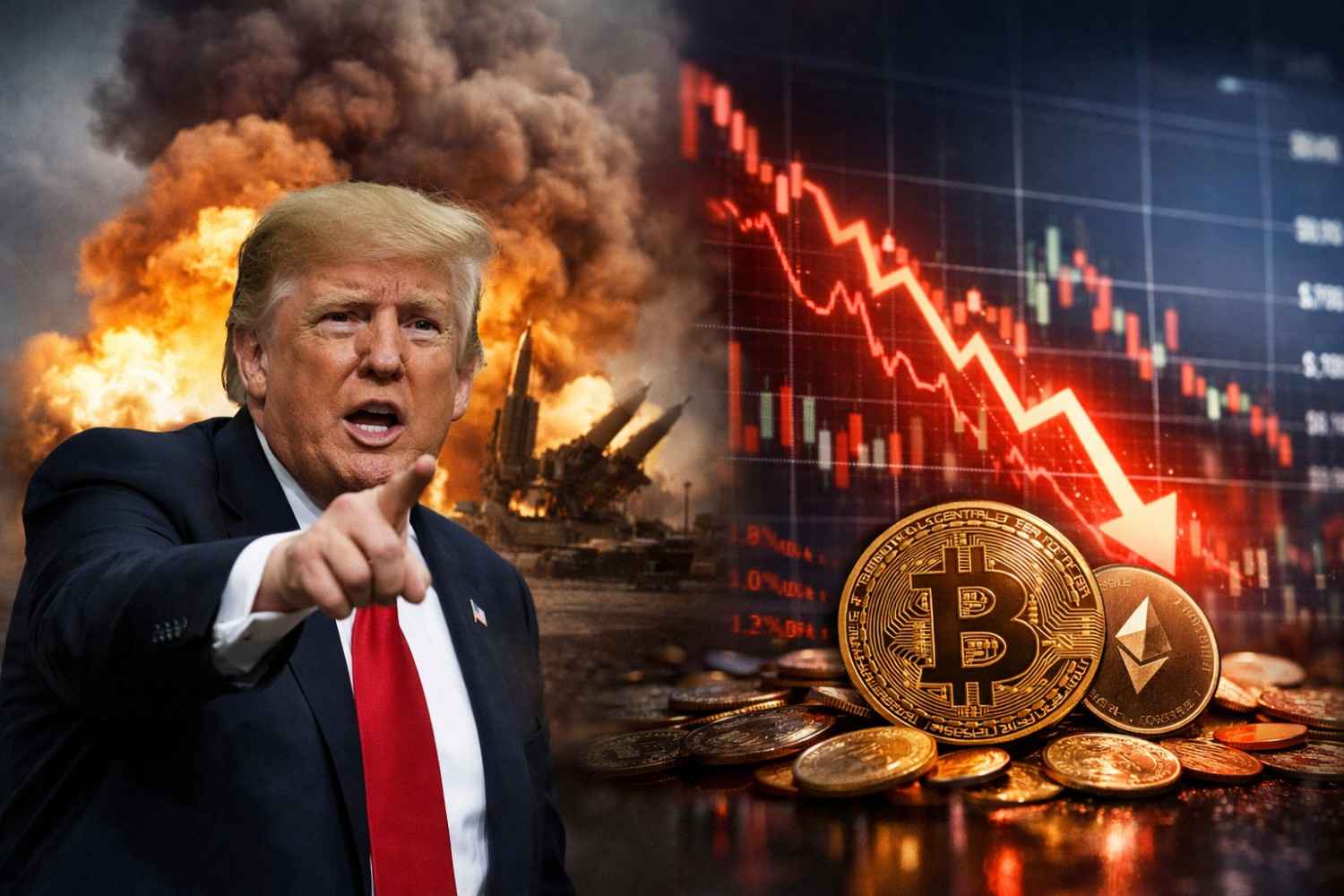 Investors sell assets as Trump Iran conflict fears rise. US officials leave Israel while Bitcoin and XRP prices drop.