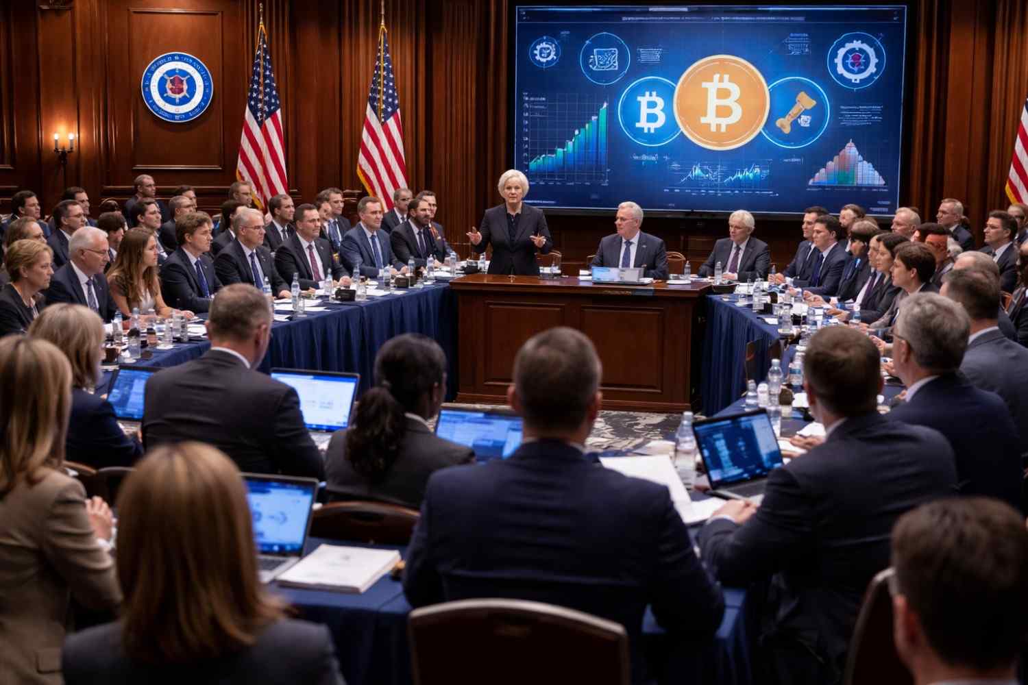 Democrats discuss the Clarity Act in a major meeting. Learn how stable coin rules and OCC guidance impact crypto markets today.