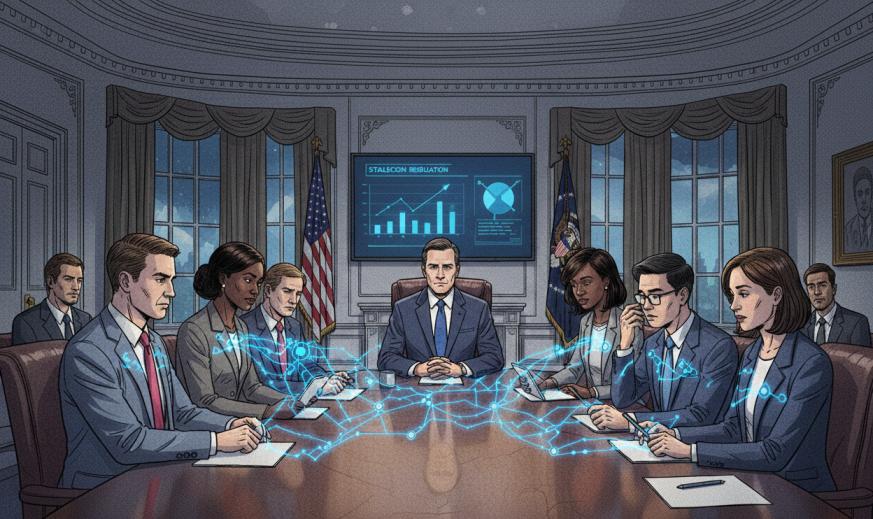 White House officials and bank leaders debate stablecoin yield rules. This high-stakes negotiation could reshape the future of American finance.